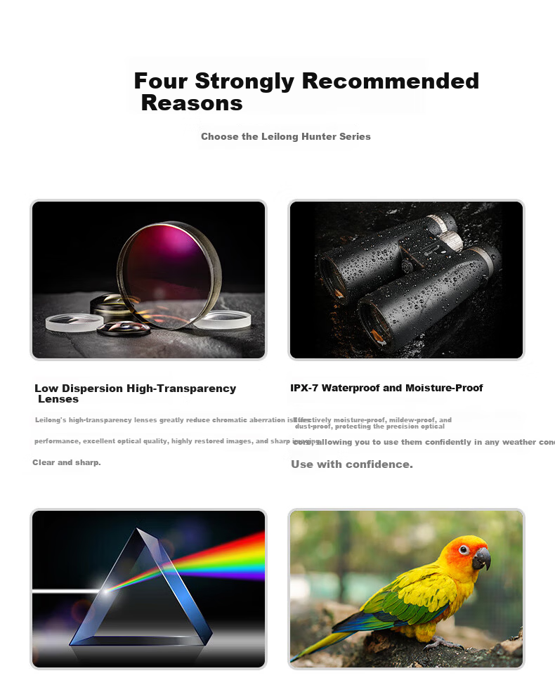 Leilong Cool Shadow 12X50 High-Power HD Large Eyepiece Nitrogen-Filled Waterproof Low-Light Night Vision Professional Binoculars with Phone Mount 5