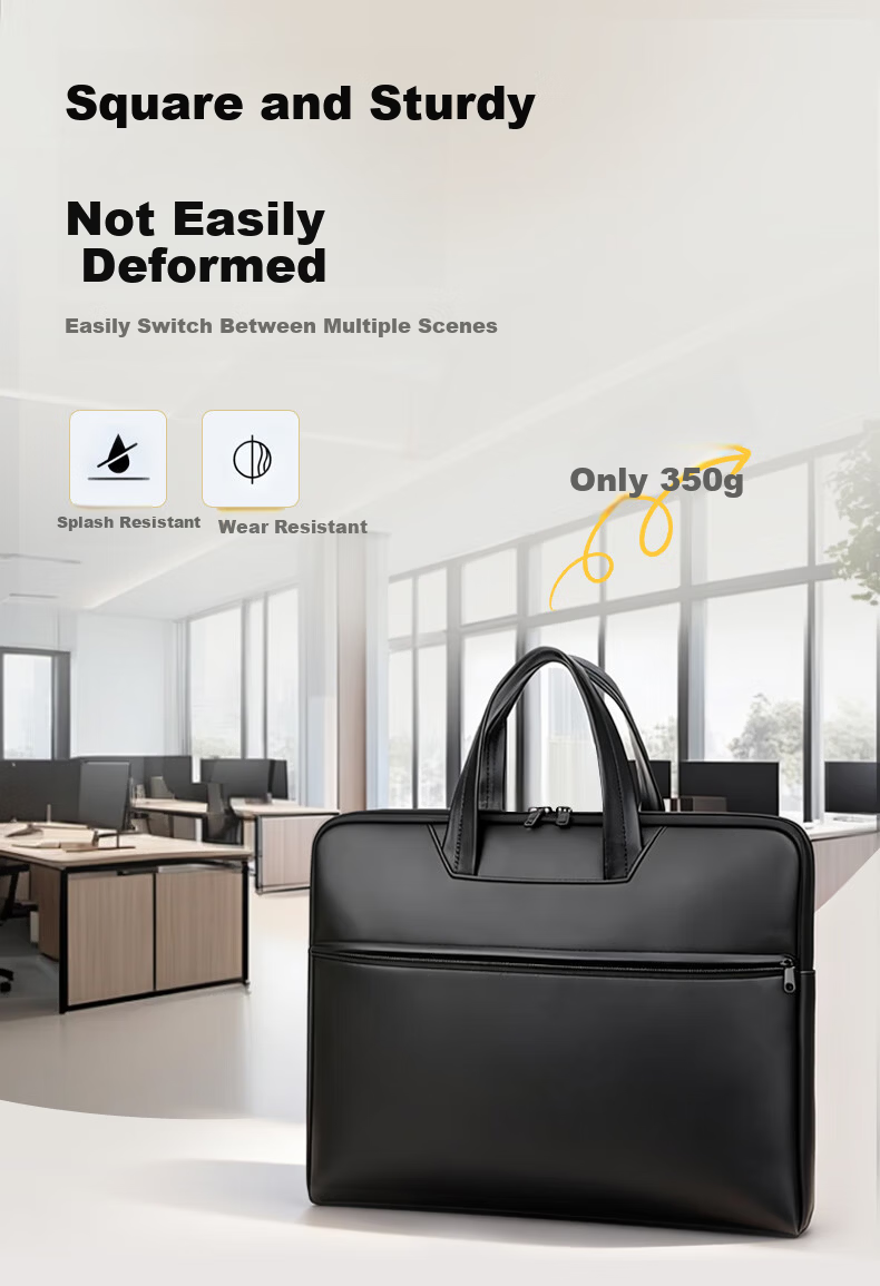 GOLDEN RAY PU Leather Laptop Bag 14-16.1 Inch Briefcase for Mac/Huawei Lenovo Business Laptop 15.6 Inch Customizable 2