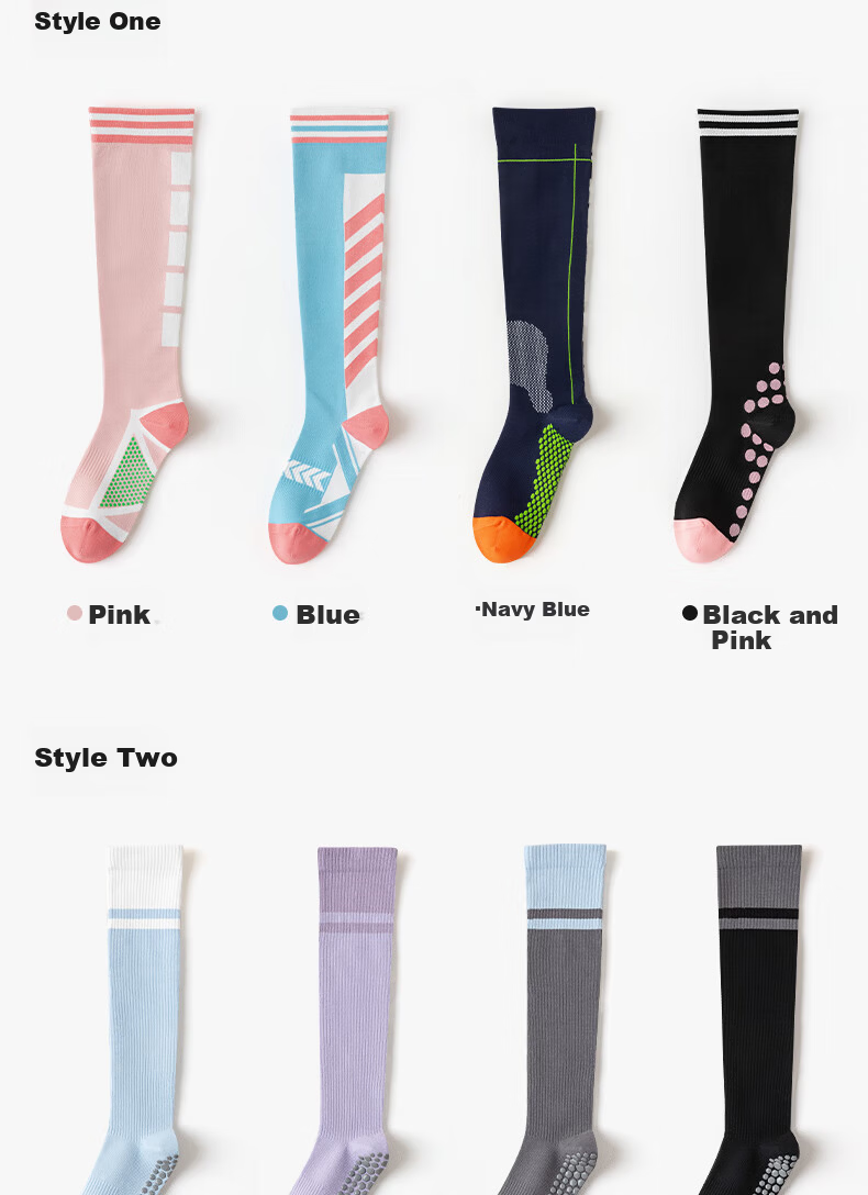 Free Style Women's Compression Socks Professional Sports Fitness Long Tube Muscle Compression Running Jump Rope Yoga Anti-Slip Slimming Calf Socks 14