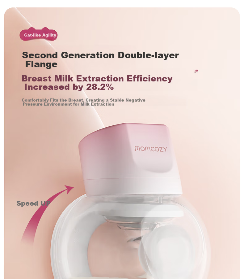 Momcozy S12Pro+ Double Electric Hands-Free Breast Pump Silent Portable Easy-Clean Cat Ear Cups 2-Pack 4