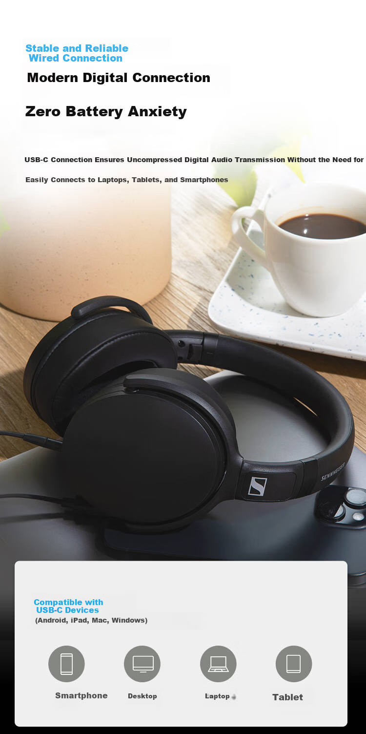 Sennheiser HD 400S Wired Over-Ear Music Gaming Headphones Black 618 Gift 3