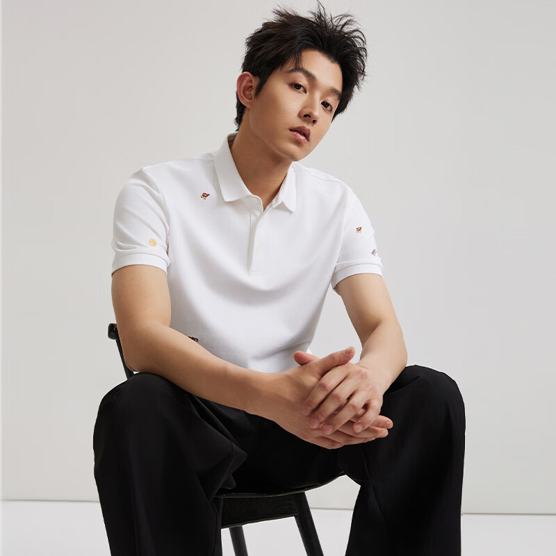 CABBEEN 200G Sorona Cool Touch Pique Polo Shirt Men Exquisite Embroidery Pattern 2026 Spring Short Sleeve Polo Shirt