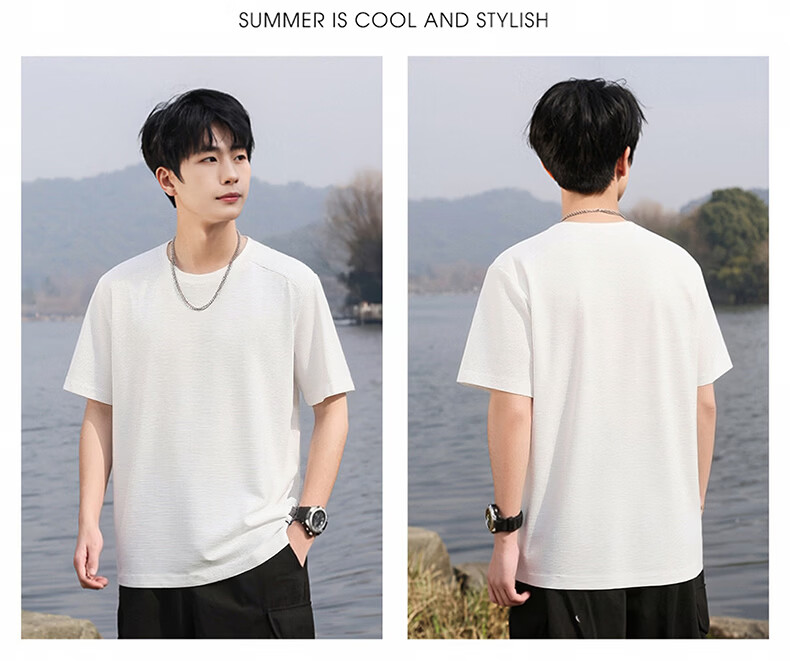 Warrior Men's Short Sleeve T-Shirt Summer Ice Cooling Quick-Dry Crew Neck Loose Breathable Casual Top Blue 3XL 13