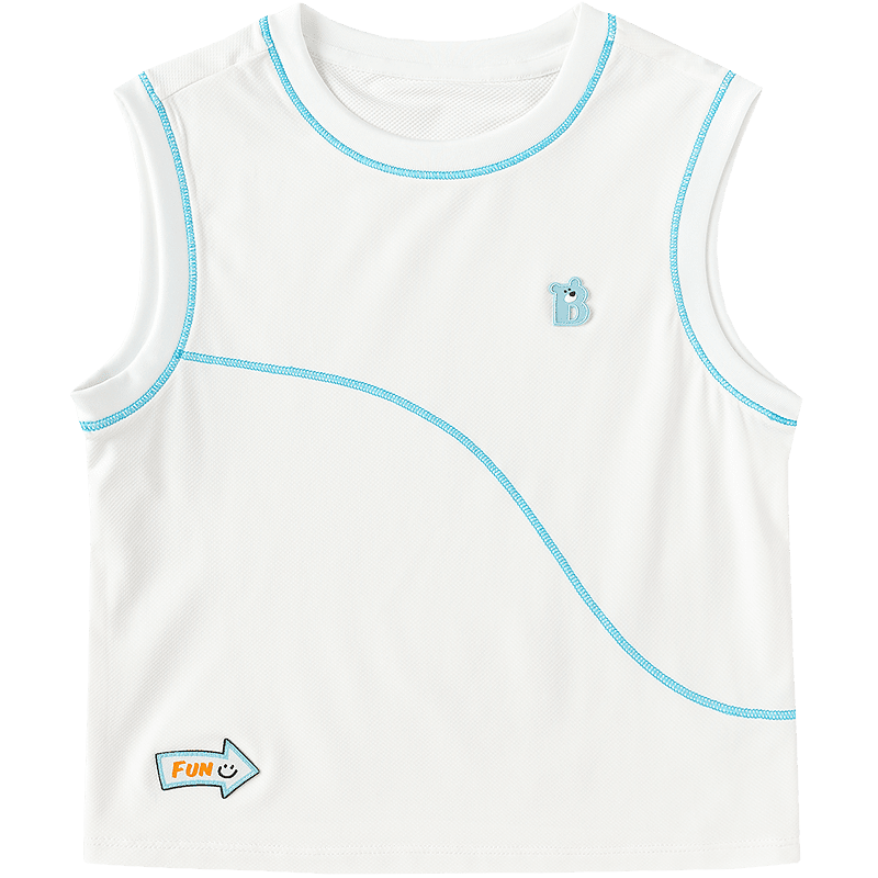 Balabala Kids Vest Girls Boys Baby 2026 Summer Quick-Dry Cooling Sun-Protective Knit Top