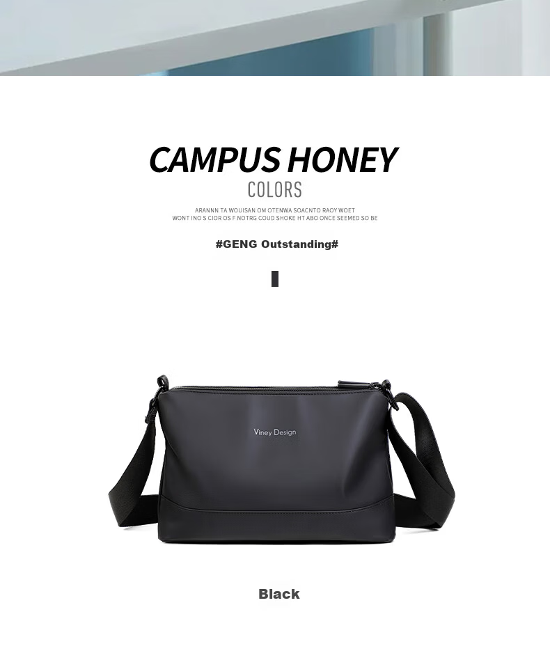 Viney Men's Crossbody Bag High-End Shoulder Bag Chest Bag Lightweight Luxury Travel Large Capacity Backpack Portable Phone Bag Commuter Waist Bag 2