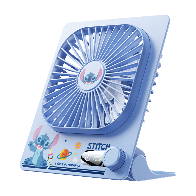 DISNEY Desktop Fan Small Fan High Power Long Battery Life Mini Portable USB Rechargeable Electric Fan for Students Dorm Office Z02 Stitch
