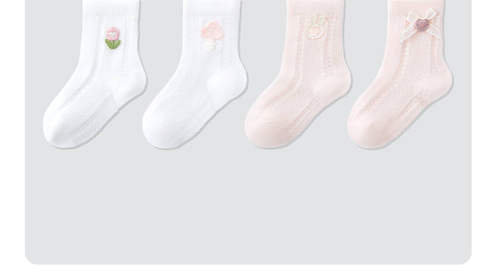 Betis Baby Socks Summer Thin Breathable Mesh Princess Socks Mid-calf Socks for Babies Children's Socks Girls Class A Socks 37