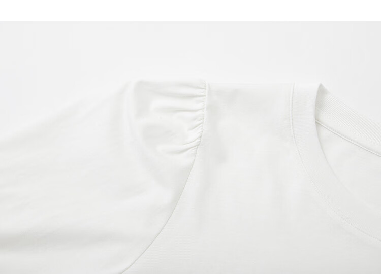 Demana [Oxygen Pure Cotton] Summer Lazy Style Round Neck Puff Sleeve Hem Splicing Loose Slim T-Shirt for Women Premium Feel 4