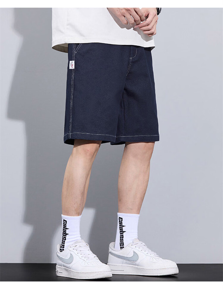 JEEP SPIRIT Men's Blue Denim Shorts Summer Straight Loose American Style Casual Five-Point Pants Size 36 12