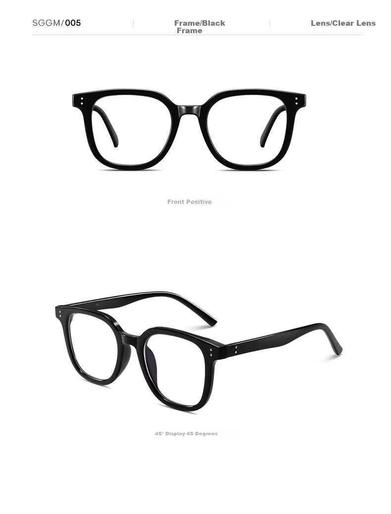 Jimmy Orange Blue Light Blocking Radiation Protection Black Frame Glasses Unisex Trendy Large Frame Non-Prescription Plano Glasses for Nearsightedness 11
