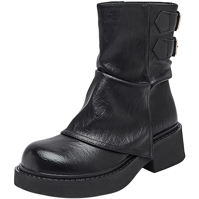 DAPHNE Meila'de Short Boots, Slouchy Boots for Women, 2026 New Spring Style, Xinjiang Travel Pants, Height-Increasing Thick-Soled Martin Boots