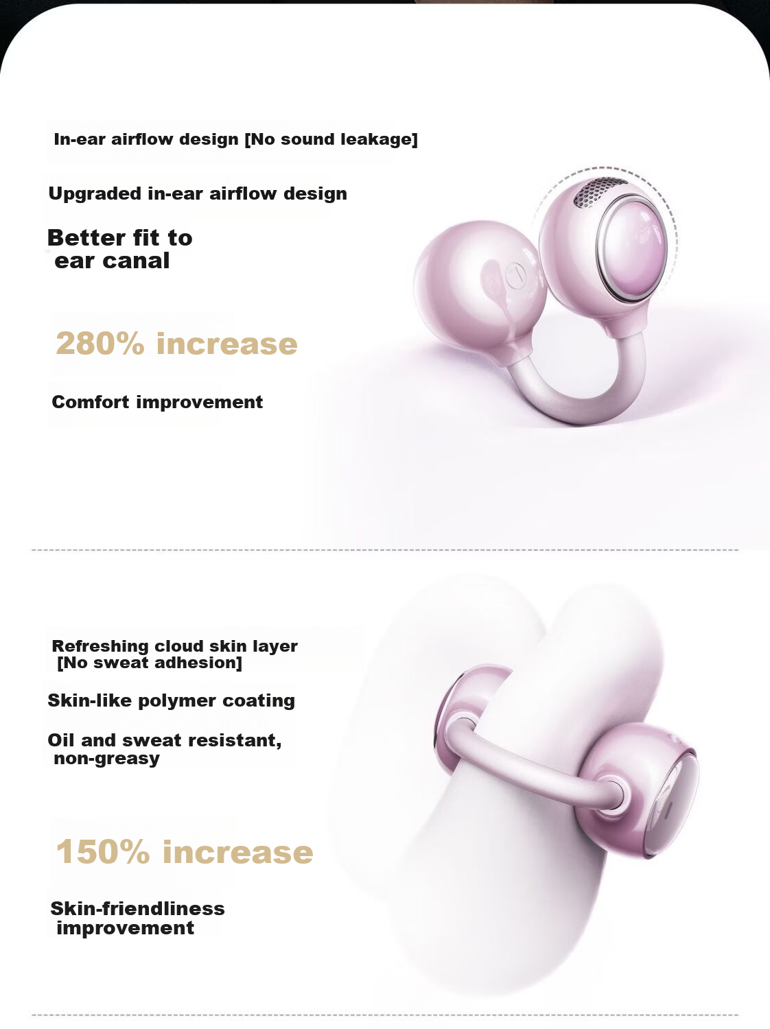 Chuangu 2026 Latest HIFI Sound Quality Bluetooth Bone Conduction Clip-On Wireless Open-Ear Earphones Noise Cancelling Comfortable Long Battery Life for Running 6