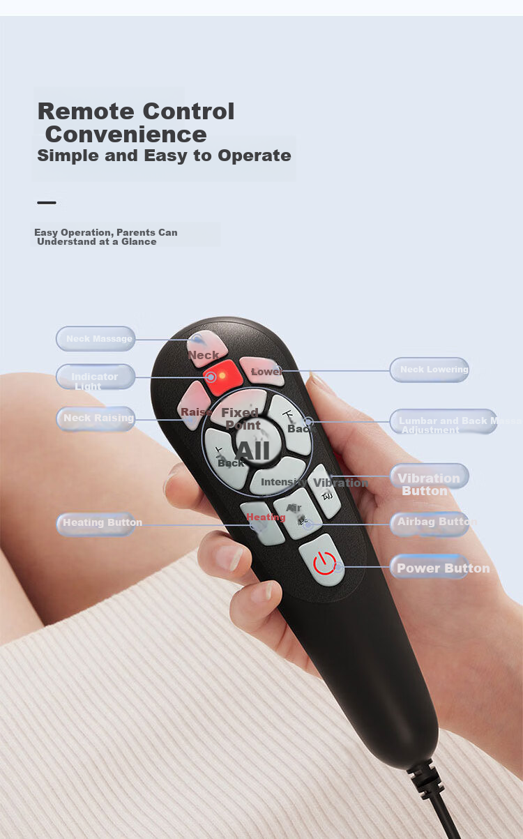 AUX 12D-K500 Massage Cushion Seat Pad Neck Massager Shoulder Waist Back Straight Rail Massager Gift for Parents and Girlfriend Birthday Holiday 17
