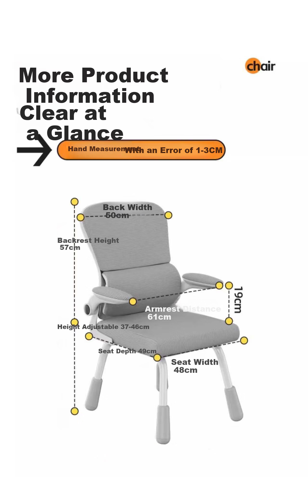 Chibilun Computer Chair Study Chair Office Chair Ergonomic Chair Student Chair Lumbar Support Chair Gaming Chair Four-Leg Adjustable 22