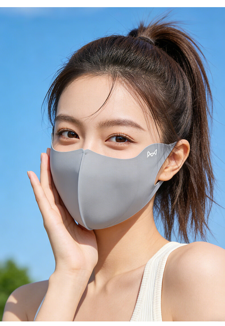Miiow Unisex Sunscreen Mask Ice Silk Summer UV Protection 3D Sunshade Cycling Face Cover 2026 Summer Sunscreen Mask 11