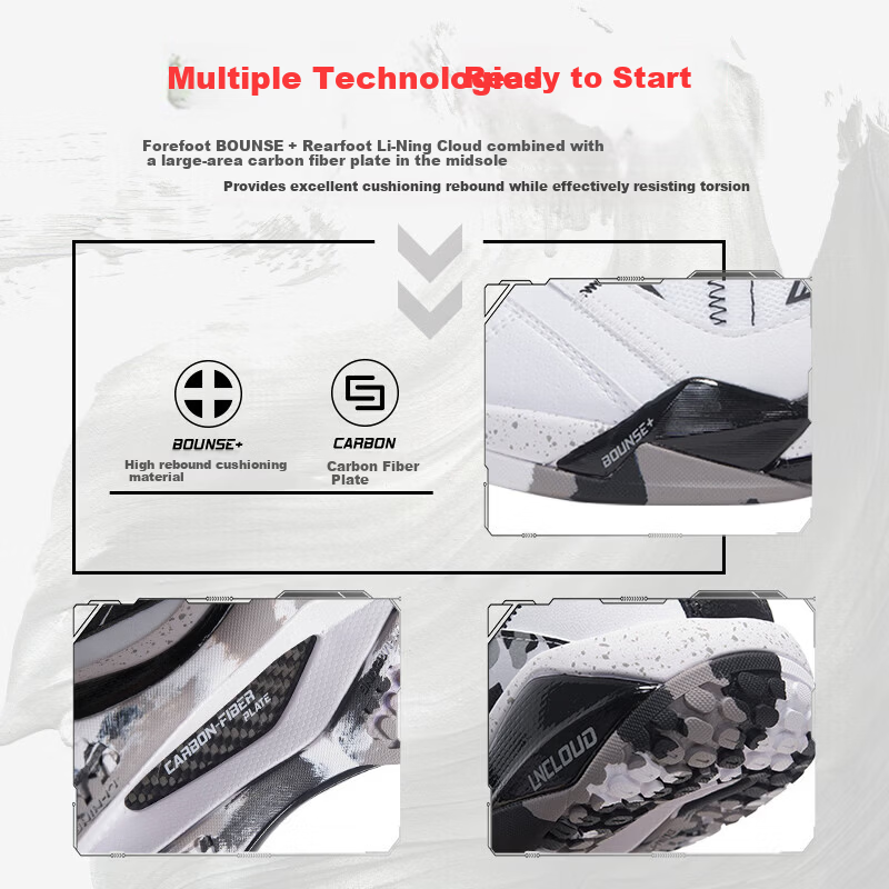 LI-NING Badminton Shoes Invincible ACE Shi Yuqi Edition Snow Camouflage Professional Competition Training Sports Shoes Size 37