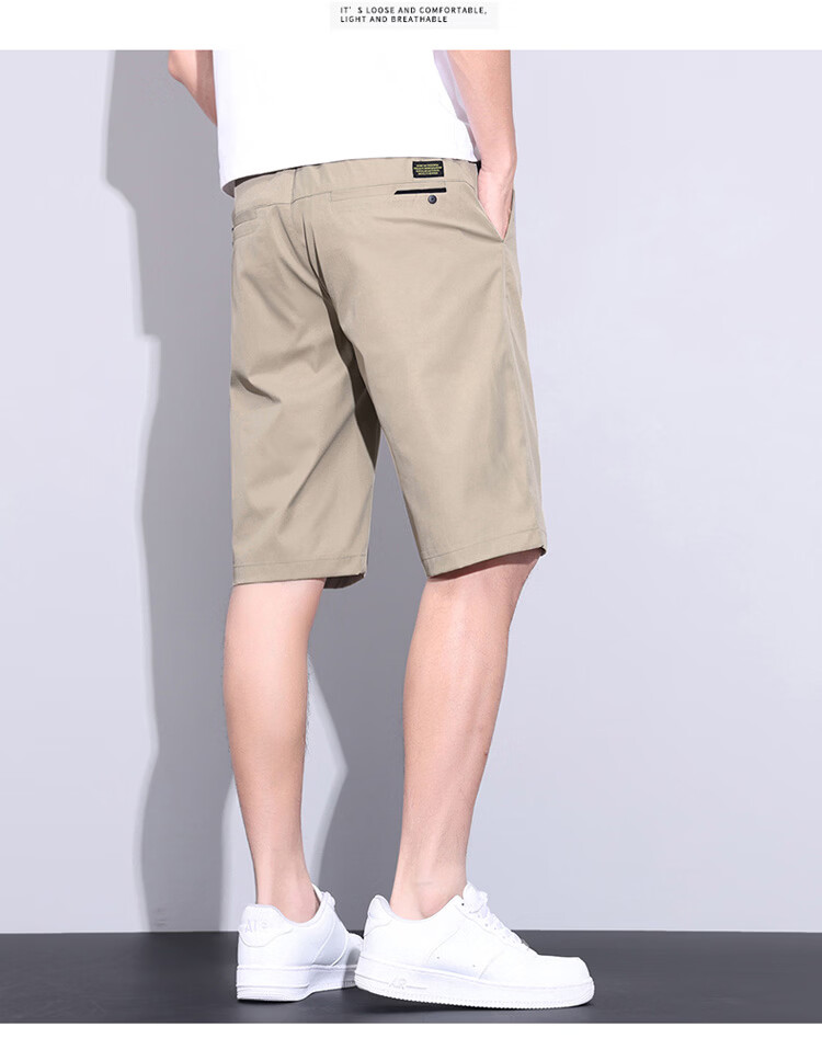 JEEP Men's Summer Lightweight Breathable Ice Silk Casual Loose Straight-Fit Khaki Shorts Size 28 9