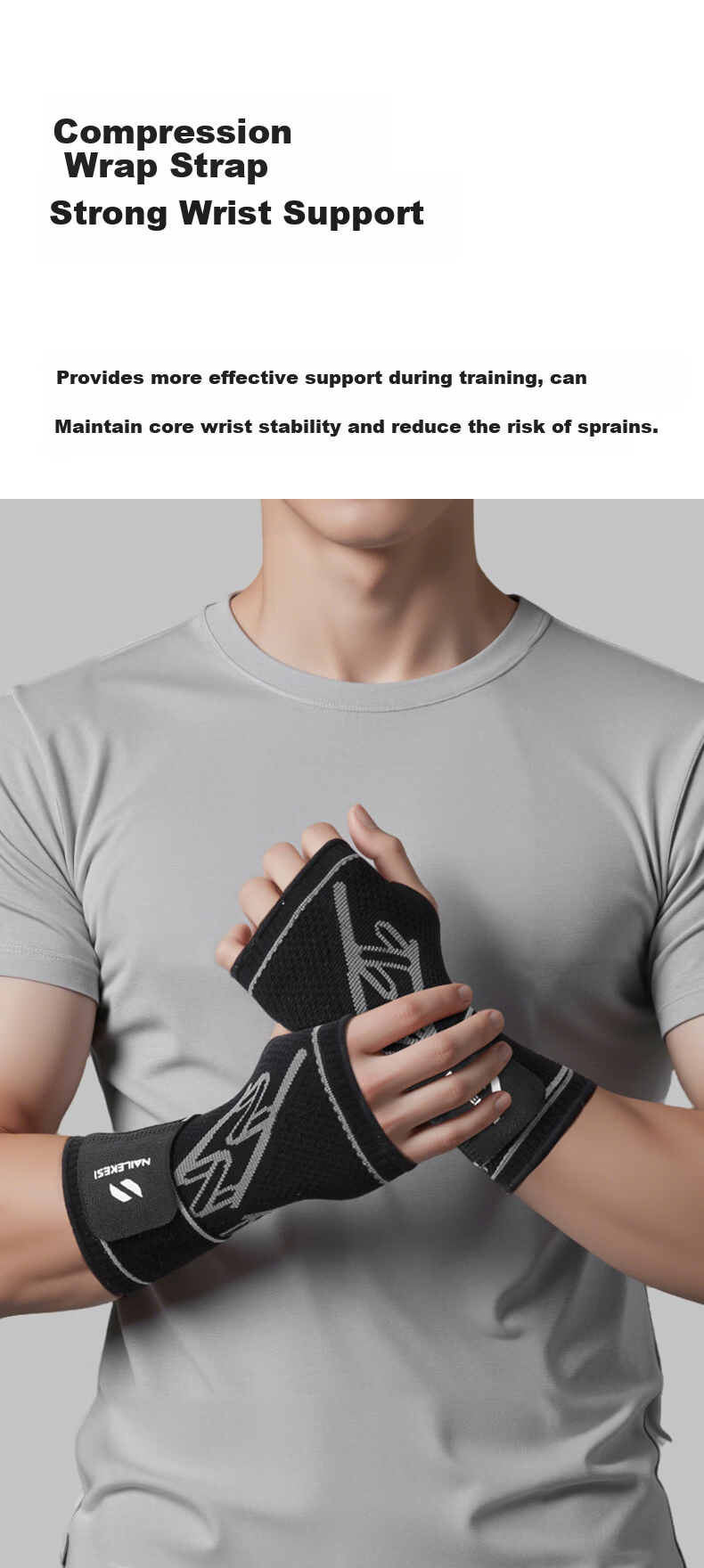 NAILEKESI N Sports Wrist Support Fitness Wrist Joint Sprain Stabilizer Tendon Sheath Feather Tennis Bench Press Volleyball Unisex Protective Gear 3