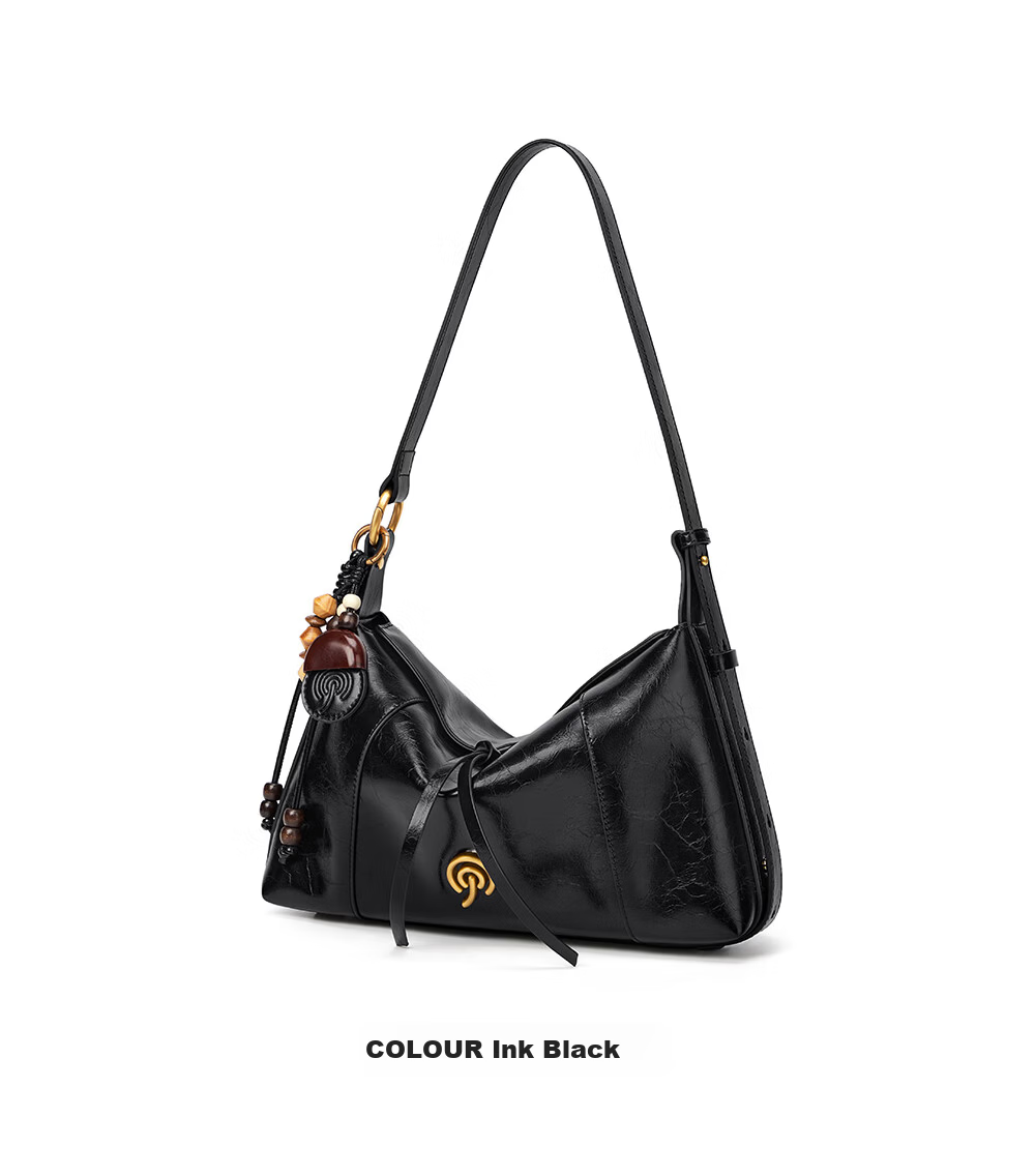 Cnoles Women's Large Capacity Crossbody Bag Genuine Leather Luxury Hobo Shoulder Bag Premium Ladies Bag 19