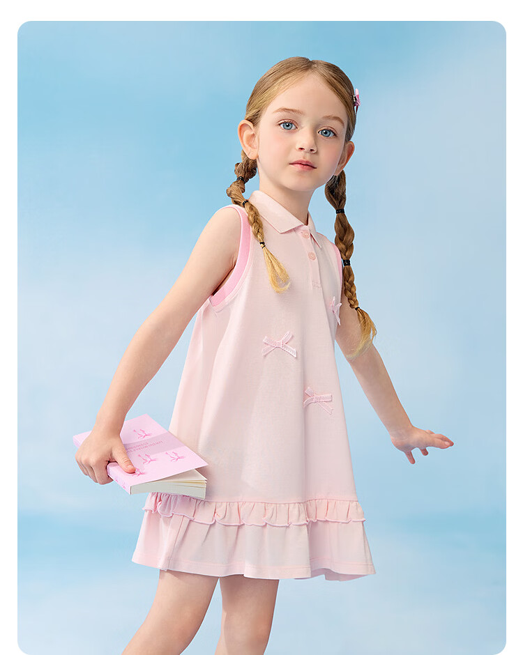 Balabala [balaOne] Girls' Dress Children's Summer Cool Knit Dress 2026 New Arrival 22