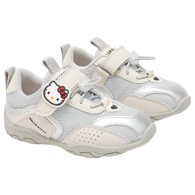 Hello Kitty Girls' Running Shoes Spring Children's Sports Mesh Casual Shoes Beige [Mesh Style] Size 35