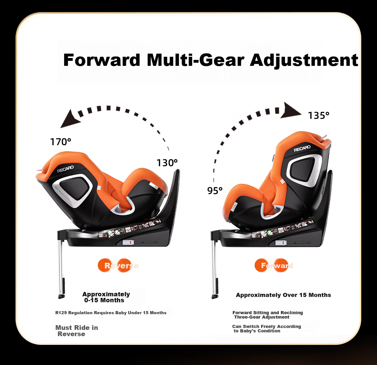 RECARO Child Safety Seat 0-4-7 Years Car Baby Chair i-Size Certified 360-Degree Rotation XENON1 Thunder 11
