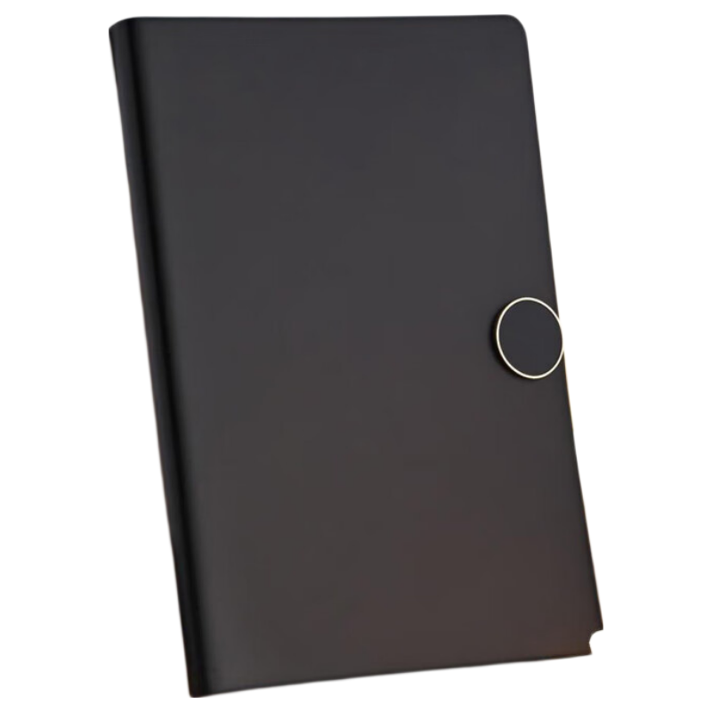 Youbili A5, 80 Sheets, Three-Section Buckle Lock, Business PU Leather Notebook, Thickened Student Journal, Office Meeting Record Book, 25-188, Black