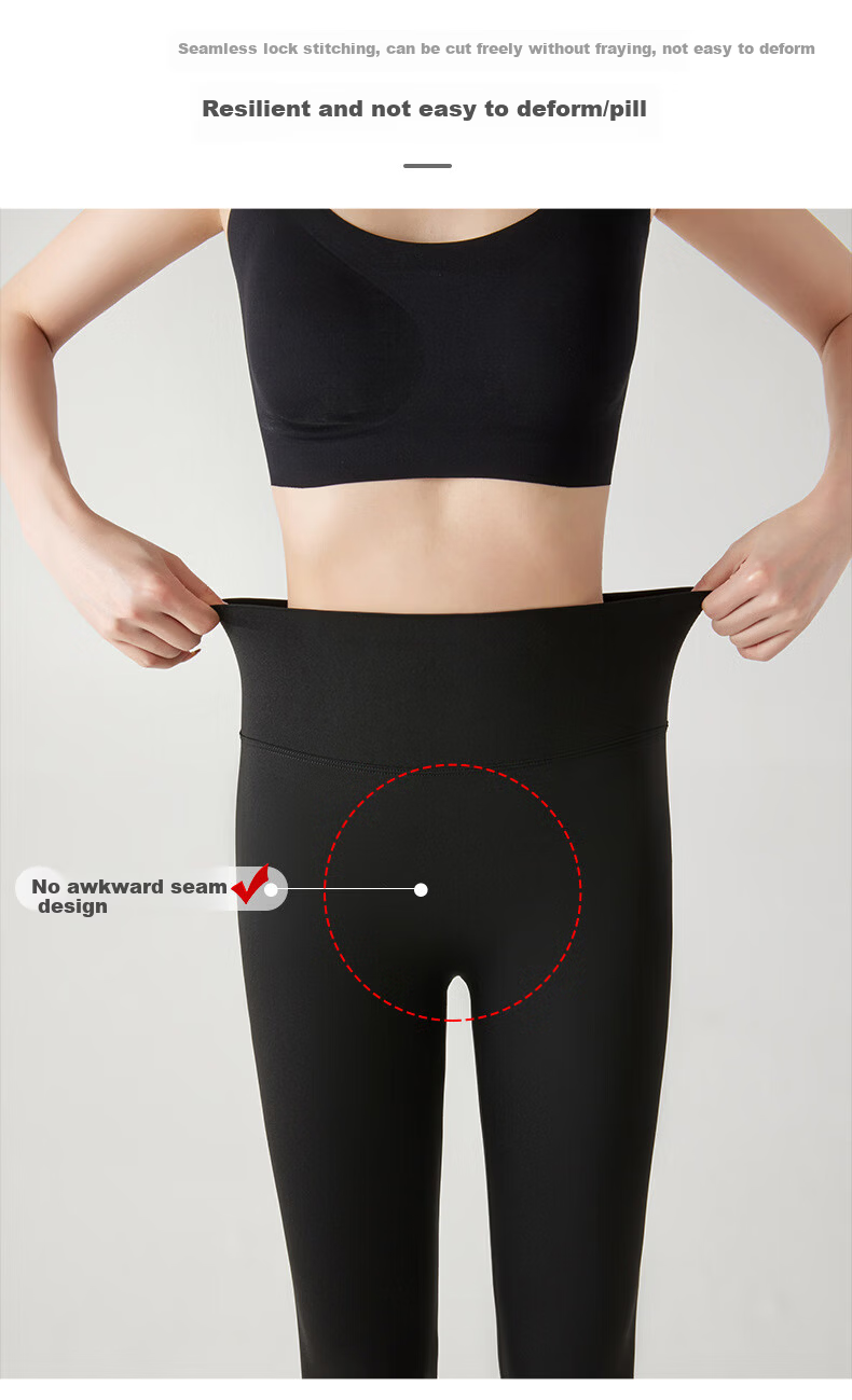 LangSha Seamless Sharkskin Women's Autumn High-Waist Slimming Cycling Sports Yoga Pants White Leggings 8