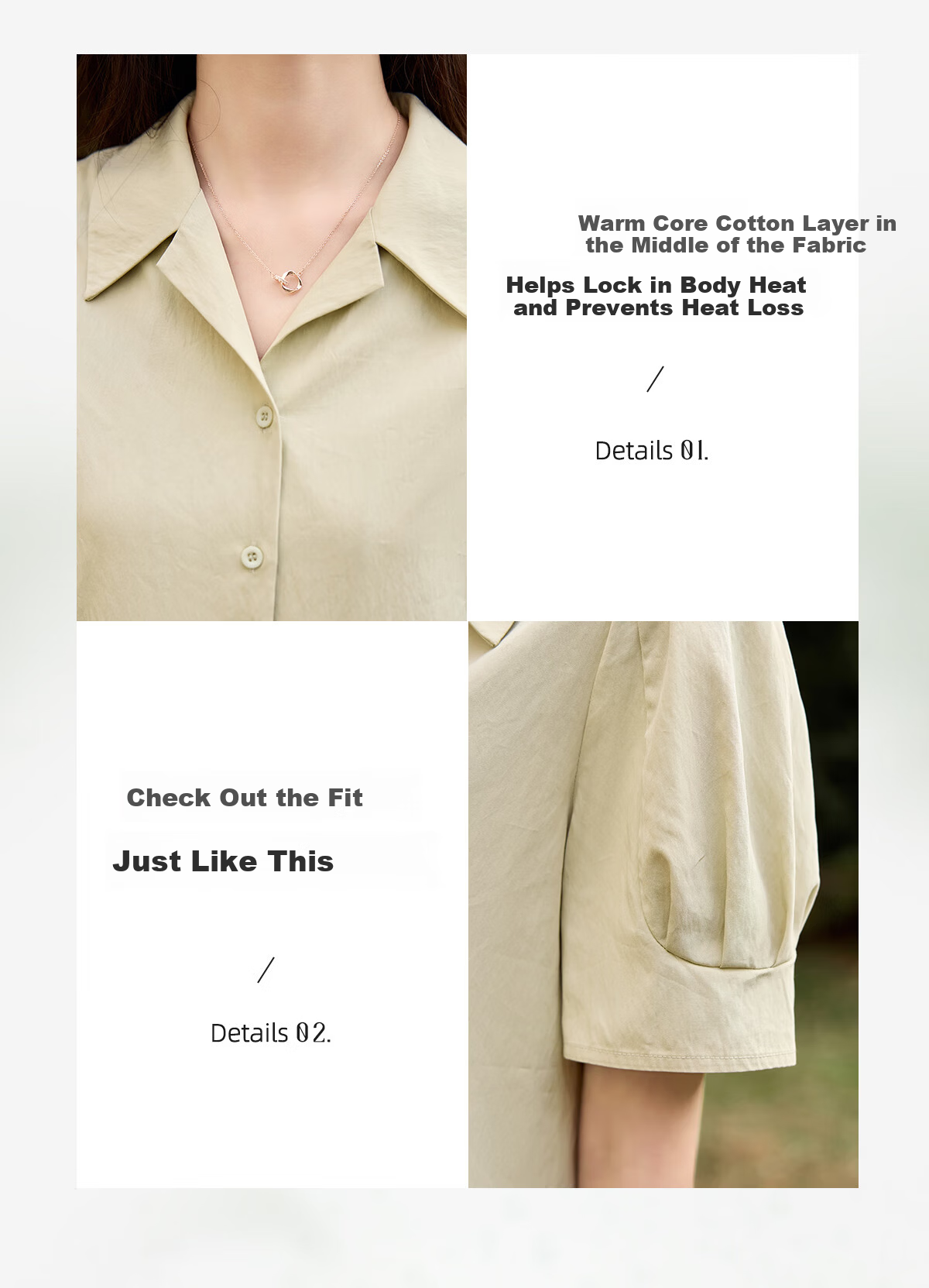 Chushen Summer Short Sleeve Shirt Women Fashion Lapel Design Commuter Casual Blouse S52S004 Light Yellow L 6