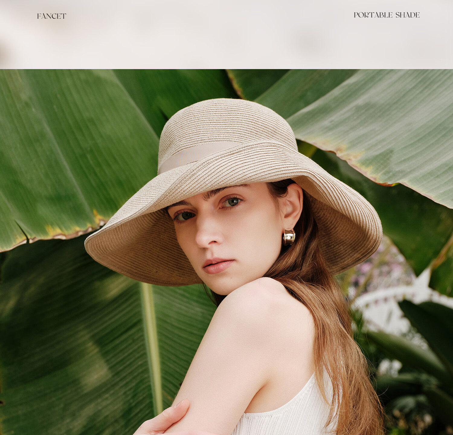 FANCET Women's Sun Hat Spring Summer Cotton Linen Blend Breathable French Style Wide Brim Bucket Hat UV Protection Sunshade Hat for Travel 35