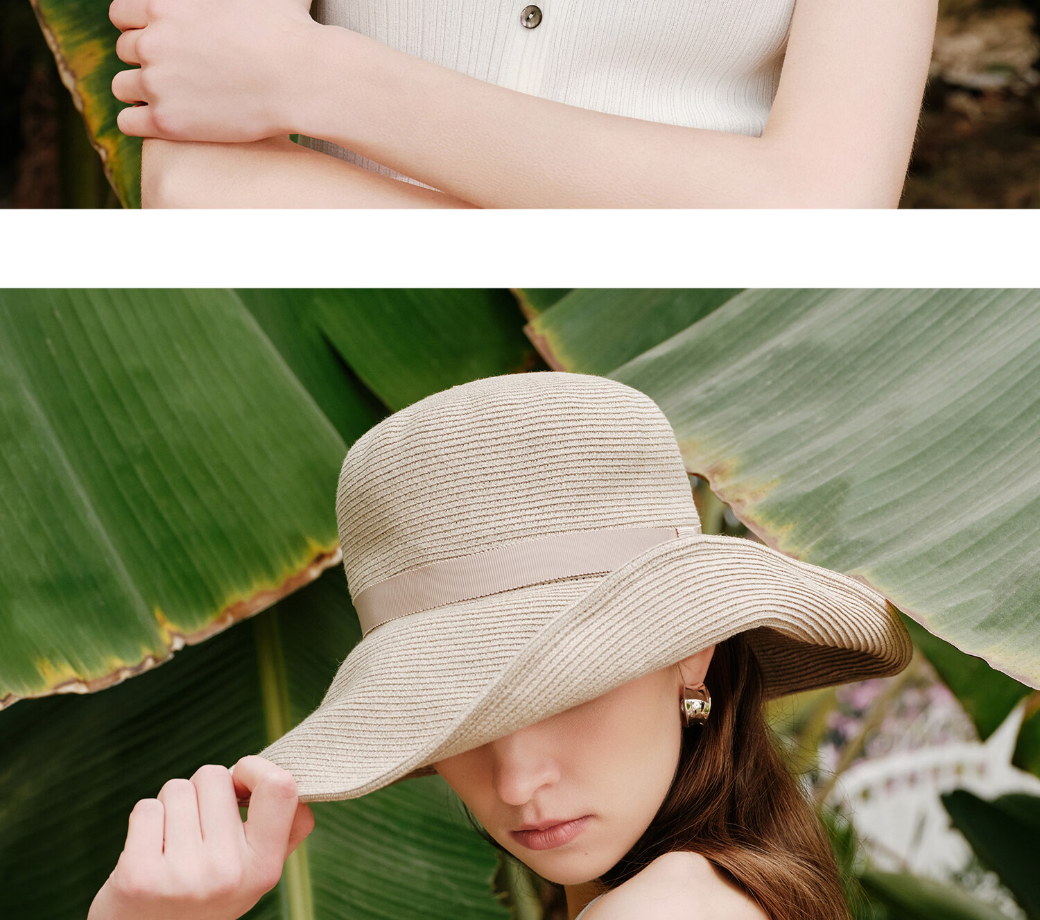 FANCET Women's Sun Hat Spring Summer Cotton Linen Blend Breathable French Style Wide Brim Bucket Hat UV Protection Sunshade Hat for Travel 31