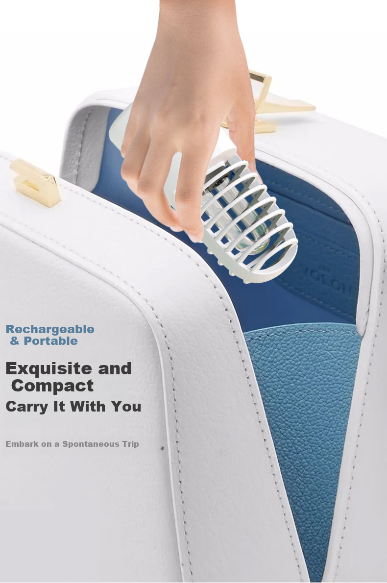Yichen Portable UV Sterilization Lamp Home Rechargeable Mobile Disinfection Light Hotel Ozone Odor Removal Travel Sterilizer White 7