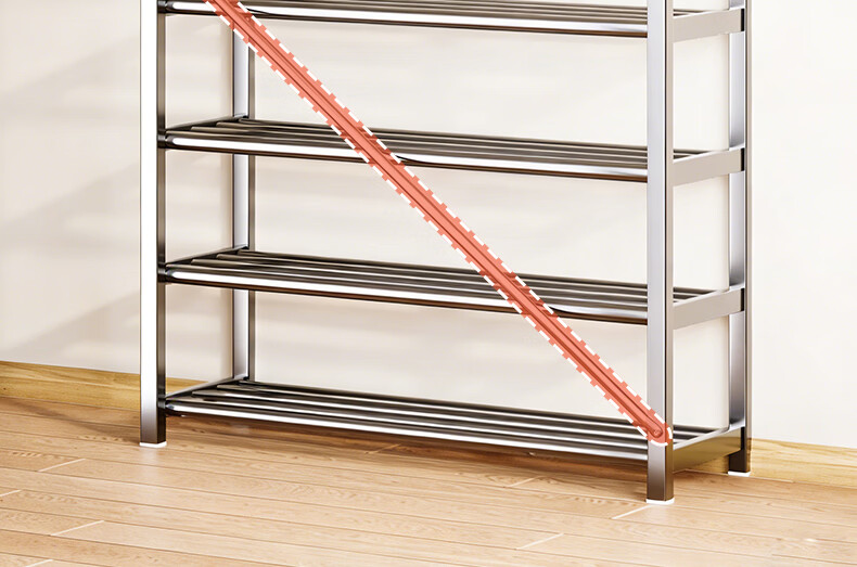 Yicai Nianhua Stainless Steel Thickened Simple Shoe Rack Multi-layer Household Economical Dormitory Door Shoe Cabinet 1107-SR 7
