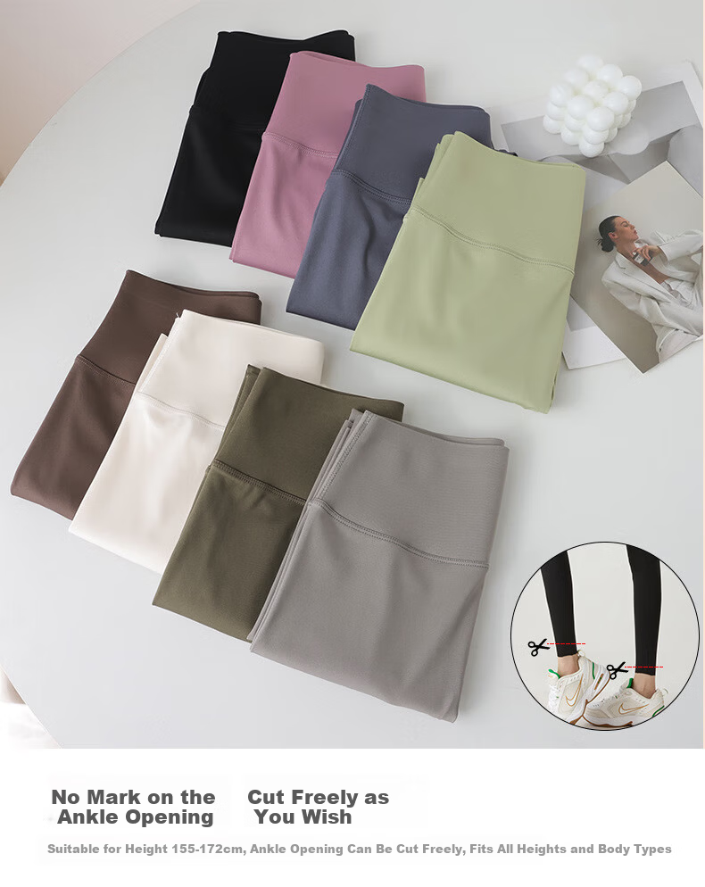 LangSha Seamless Sharkskin Women's Autumn High-Waist Slimming Cycling Sports Yoga Pants White Leggings 13