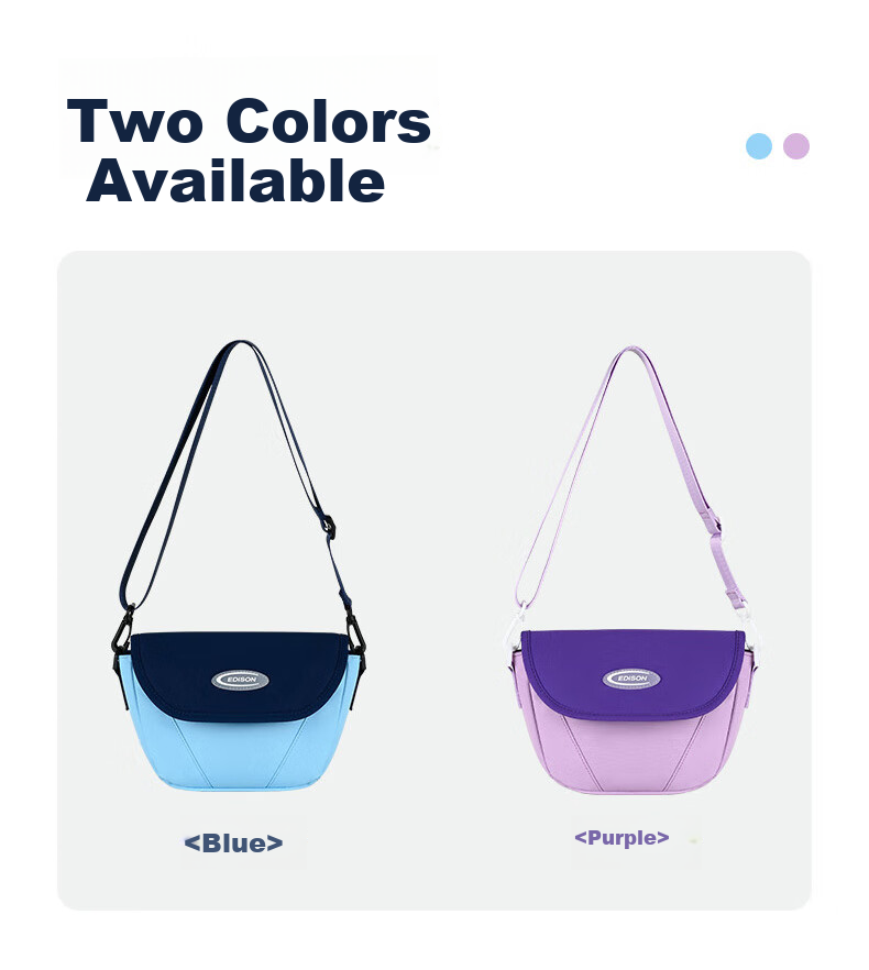 Edison Elementary School Student Single Shoulder Bag Fashion Trendy Outdoor Lightweight Travel Study Children Crossbody Bag W19-1 Blue 4