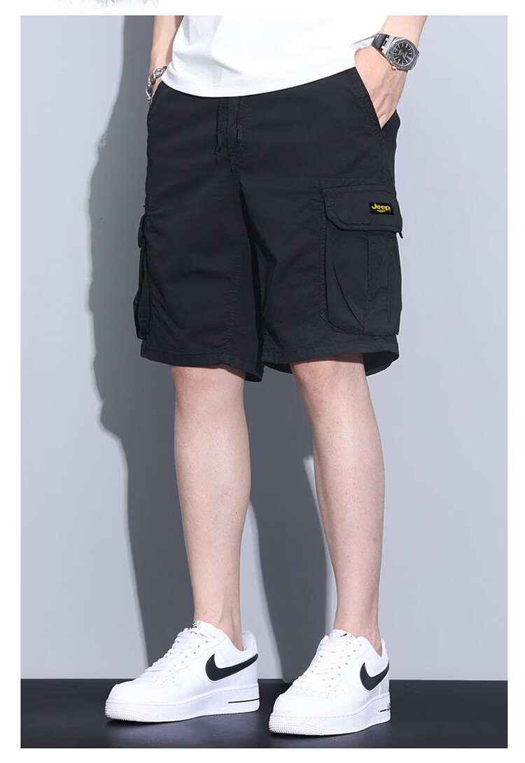 JEEP Men's Summer Casual Breathable Cargo Shorts Straight Fit Khaki 32 12