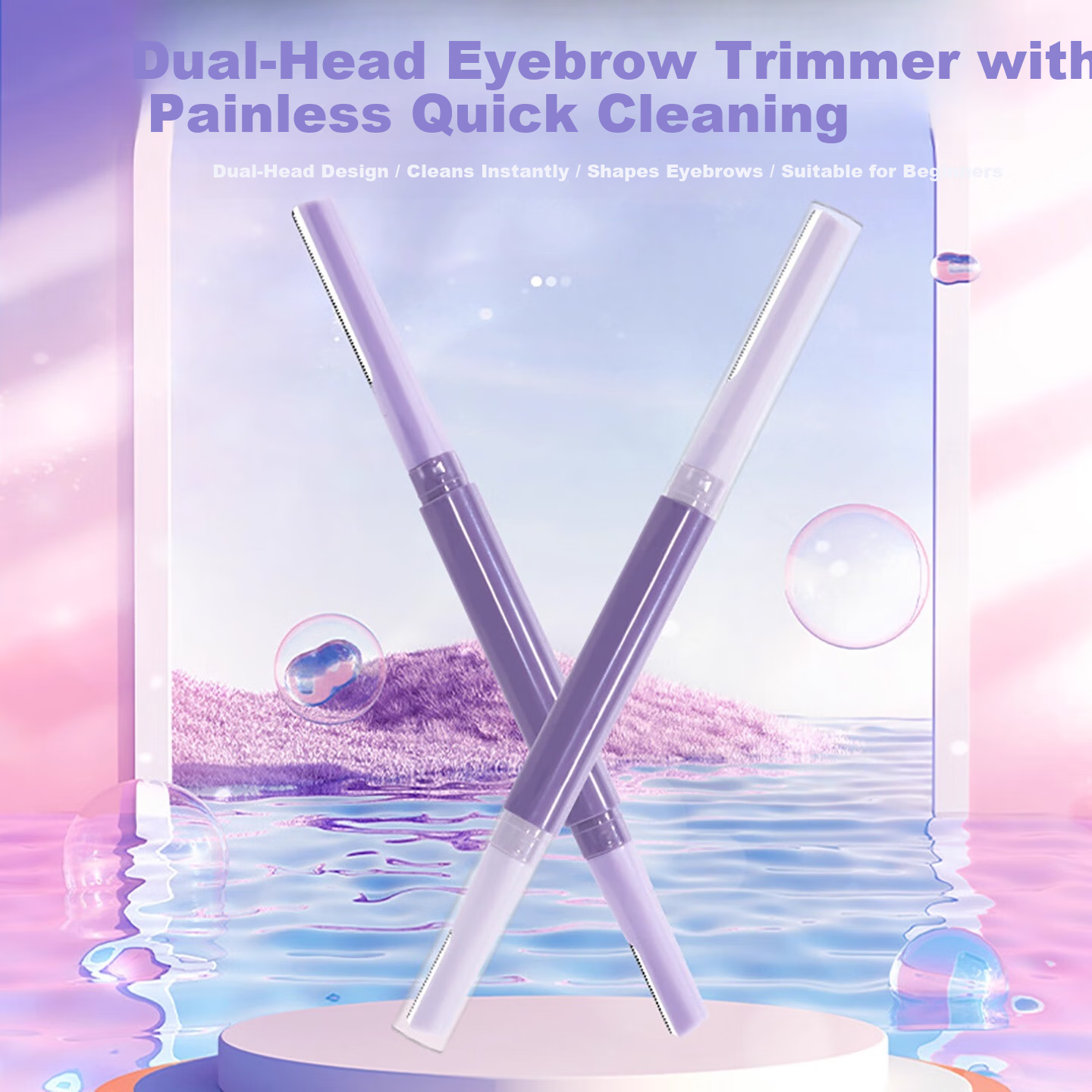 Dongyi Premium Dual-Head Eyebrow Razor Safety Close-Up Anti-Scratch Flat Head Eyebrow Shaver for Women Beginners Tool