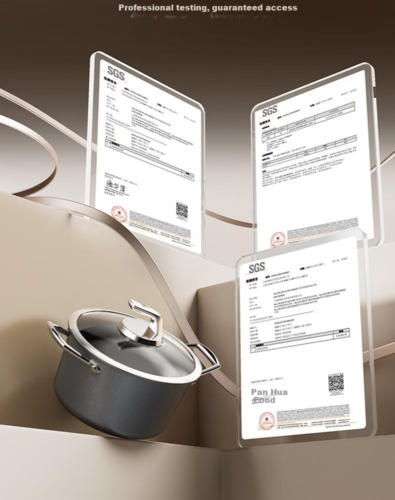 Alluflon Aluflon Pure Titanium Soup Pot Healthy 0-Fluoride Non-Coated Stew Pot Steaming Cooking Induction Gas Stove Compatible 22cm 6