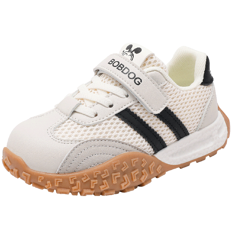 Bobdog Boys Spring Running Shoes Mesh Casual Shoes Training Shoes Kids Sports Shoes 102561086 Beige/Black Size 32