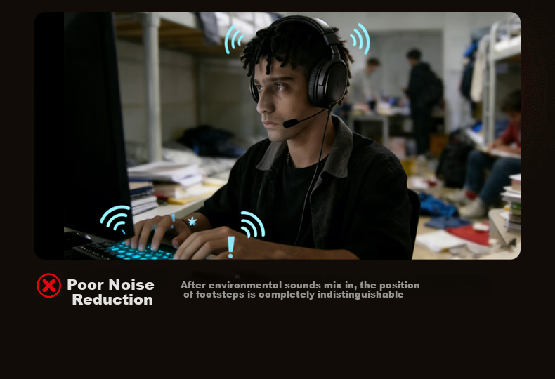 KINYO 2026 New Active Noise Cancelling Wireless Bluetooth Gaming Headset Over-Ear FPS 2.4G Wired Desktop Computer Earphones Gift 4