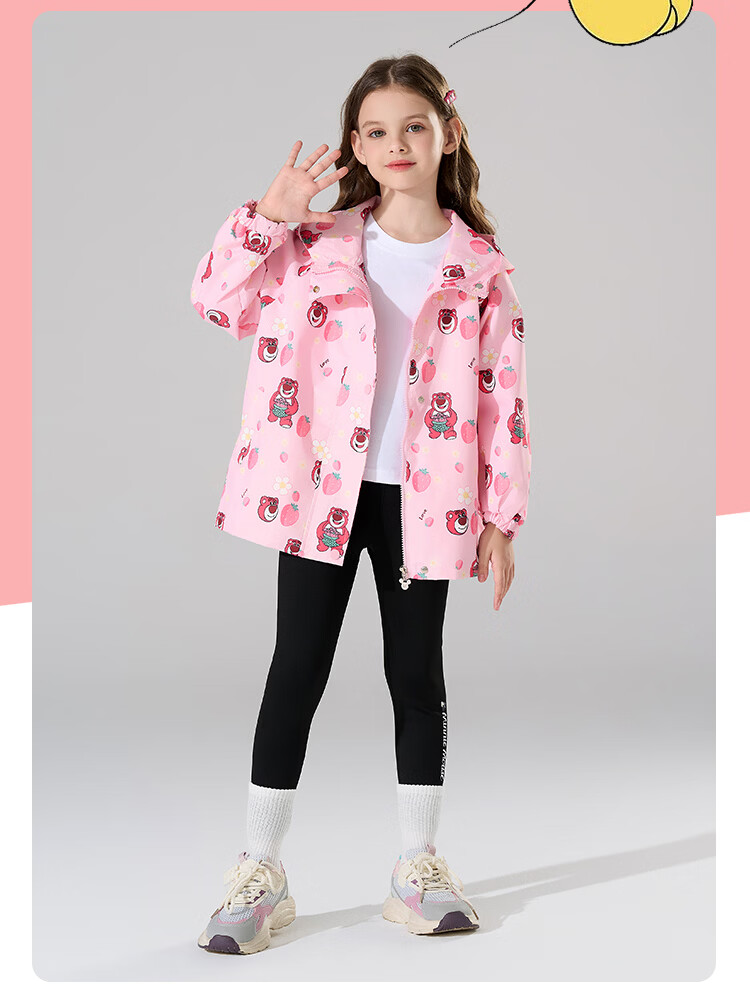 Disney Girls Autumn Jacket 2026 New Kids Hooded Windproof Warm Coat for Boys and Girls 13