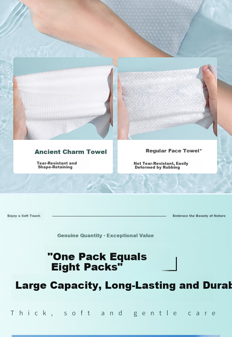 Guyunti Facial Cleansing Wipes 180 Sheets * 2 Packs Soft Disposable Face Towels 24*28CM 4