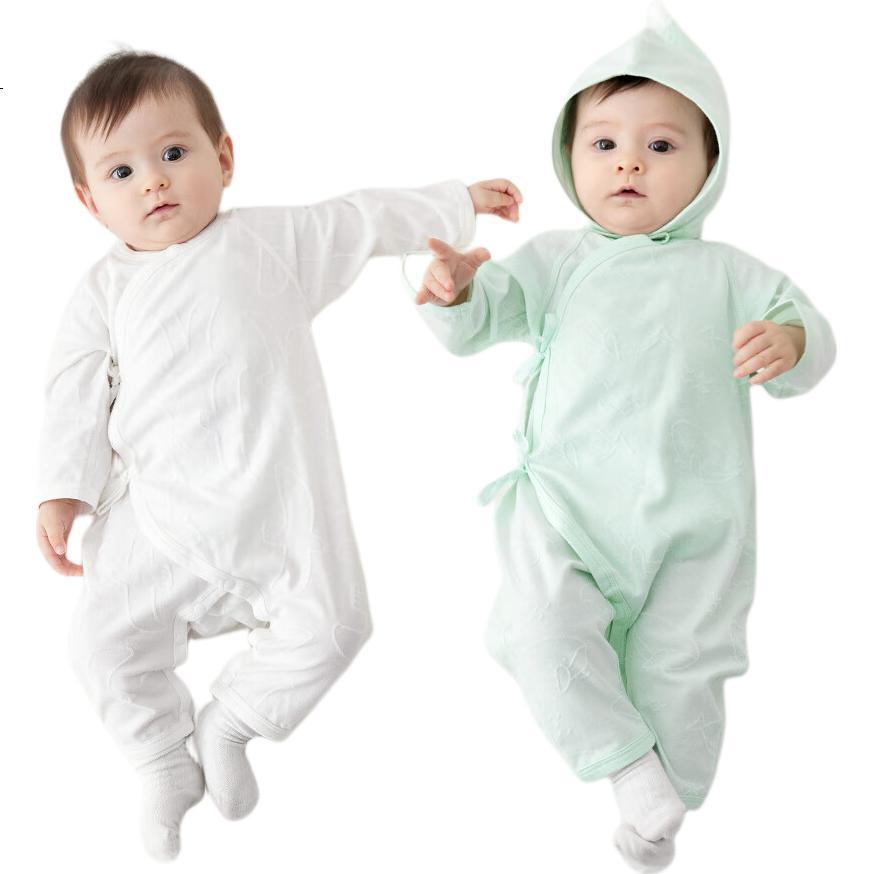 Wismorni Newborn Clothes, Spring And Summer Infant Romper, Baby Thin Monk-Style Onesie, Bodysuit