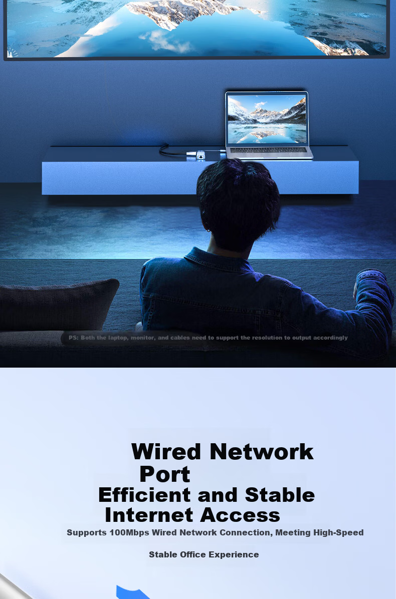 Superior Type-C to Ethernet Docking Station 4K HDMI Display Expansion Thunderbolt 4 to Ethernet Adapter USB 3.0 Hub Compatible with Huawei Apple MacBook Neo 8