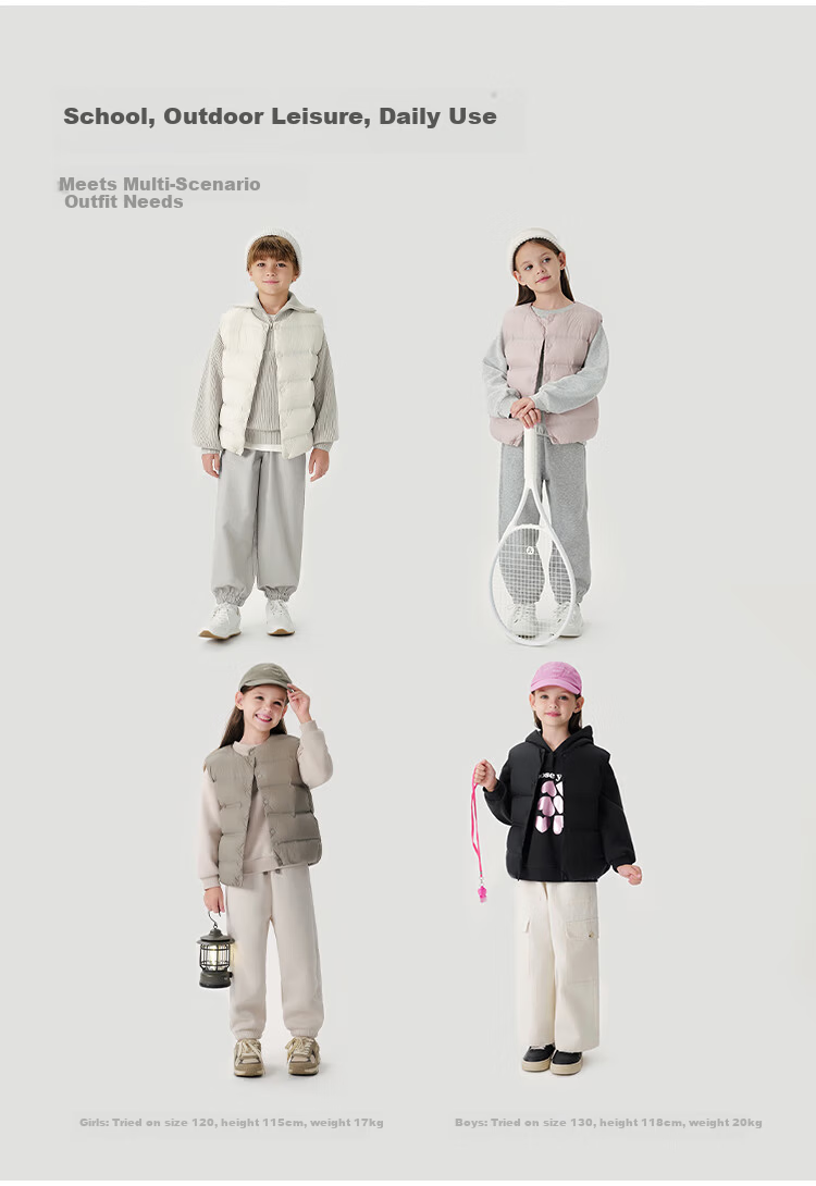 MARC&JANIE [School Uniform Essential] Unisex Kids Outdoor Three-Proof Ultra-Light Seamless Down Vest Winter 241825 5