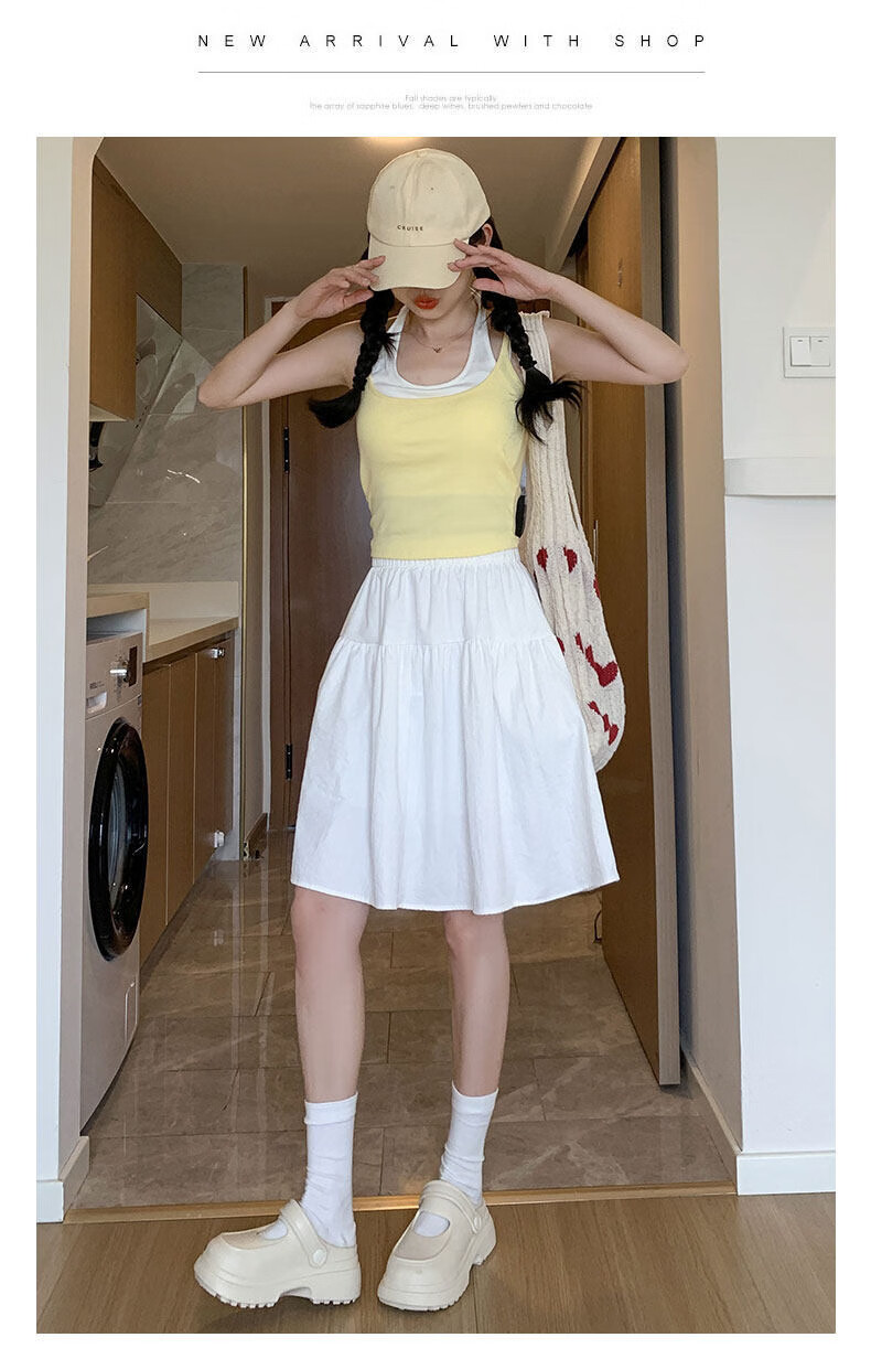 Langsha Japanese Style Women's Summer 2026 New High Waist Slim A-Line Mini Skirt Five-Point Shorts College Style 21
