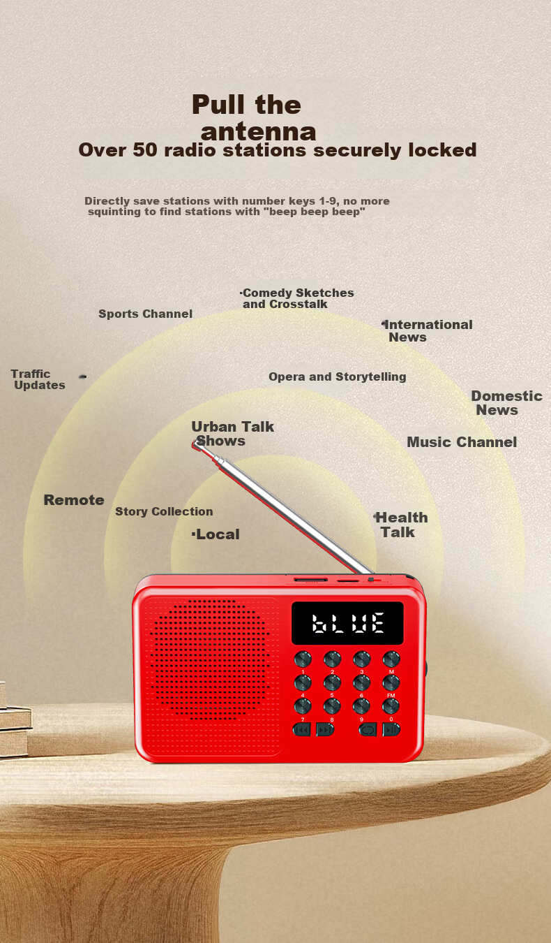 Newsmy L1 Radio Elderly Simple Rechargeable Portable Classic Small Semiconductor Broadcast Player Card Slot Mini Speaker 2025 New Model 4