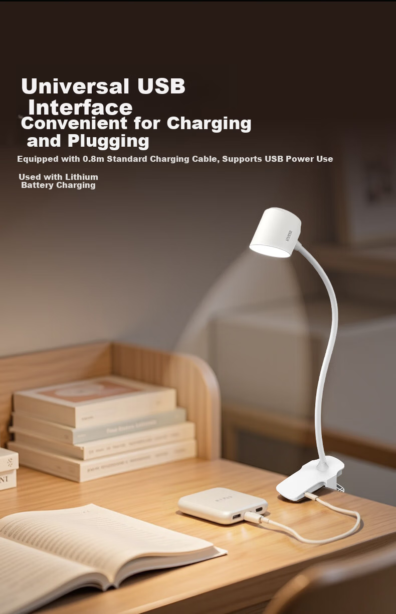 Sansi LED Desk Lamp Eye Protection Study Lamp Bedside Lamp Bedroom Dormitory Reading Clip Light Dual Use 4W 5