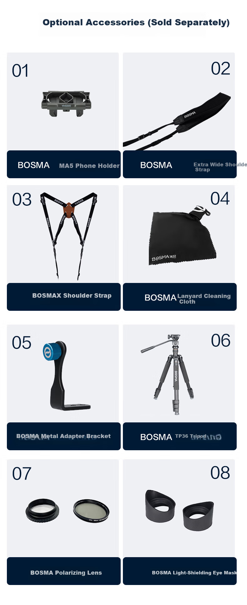 BOSMA Optimist 3rd Generation 8X42ED Binoculars, High-Power HD, Flat-Field, Close-Focus, Nitrogen-Filled Waterproof, Large Eyepiece, Wide Field of View 23