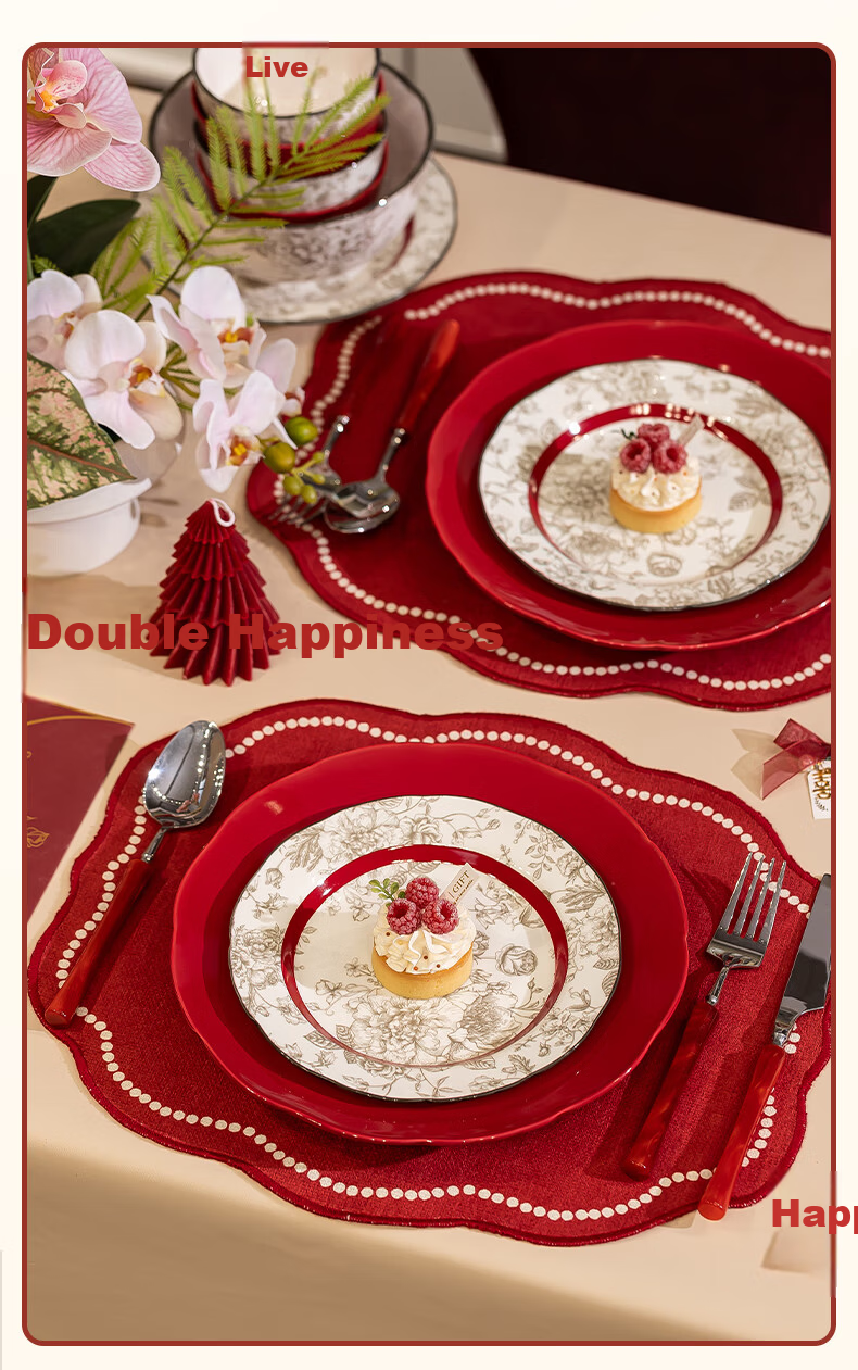 Chudi Complete Dinnerware Set Ceramic Bowls Home Set Wedding Gift Xiyun 18-Piece [Gift Box] 4
